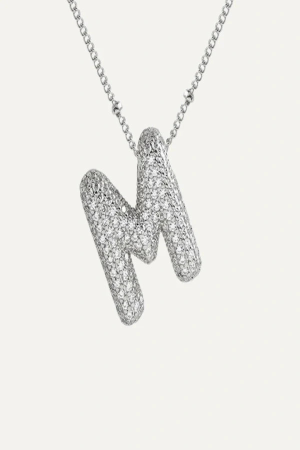 Savannah Diamond Bubble Letter Necklace