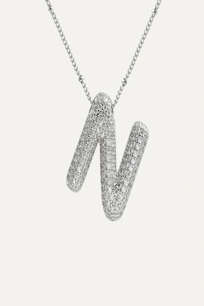 Savannah Diamond Bubble Letter Necklace