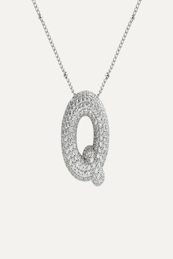 Savannah Diamond Bubble Letter Necklace