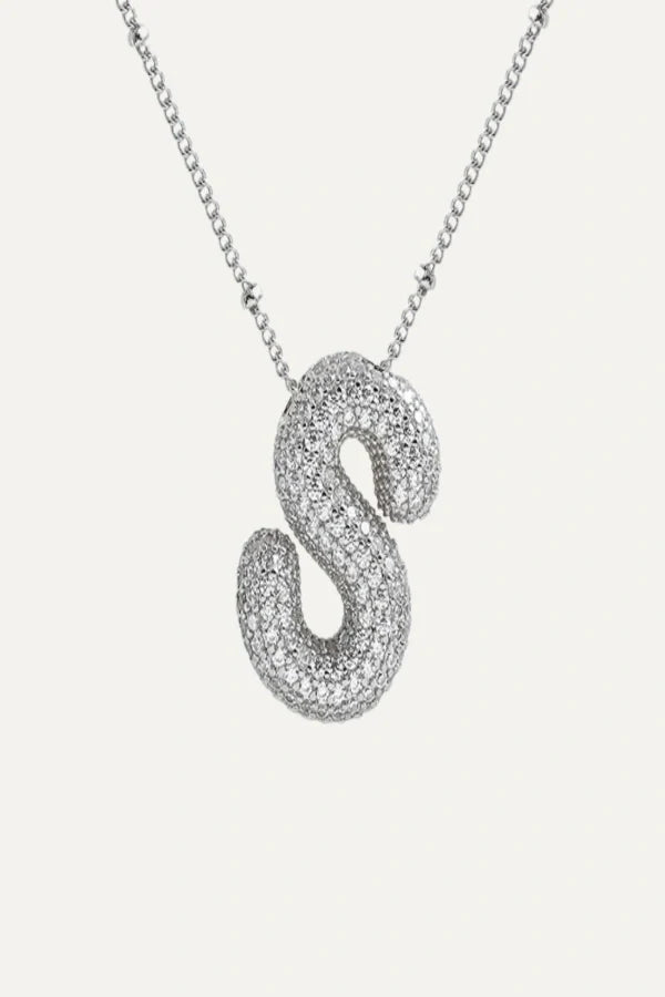 Savannah Diamond Bubble Letter Necklace