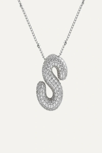 Savannah Diamond Bubble Letter Necklace