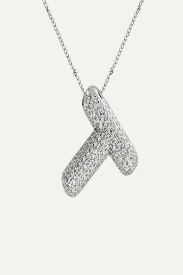 Savannah Diamond Bubble Letter Necklace