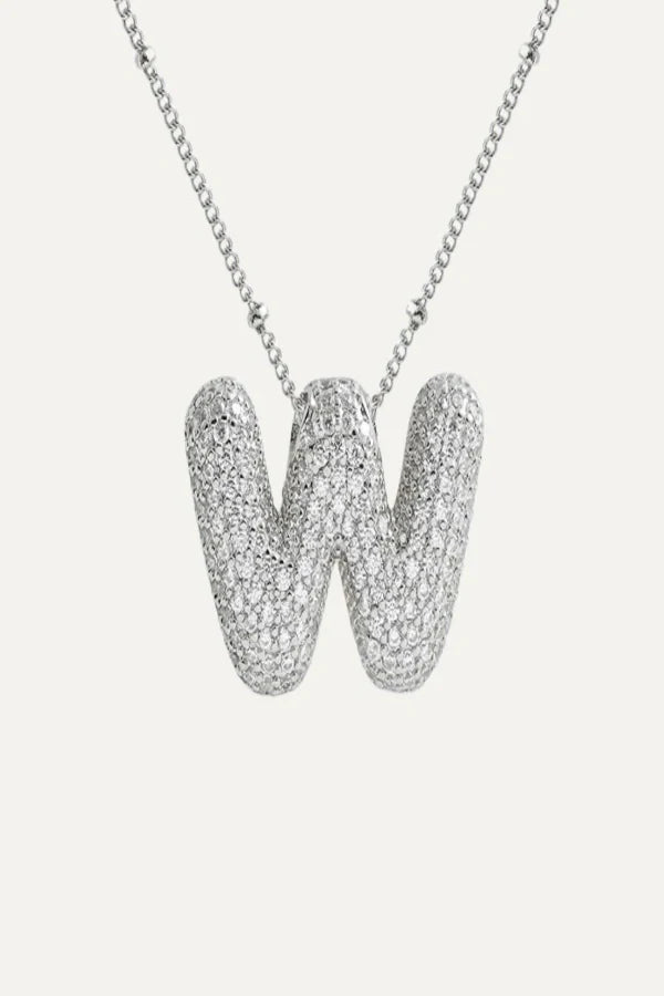Savannah Diamond Bubble Letter Necklace