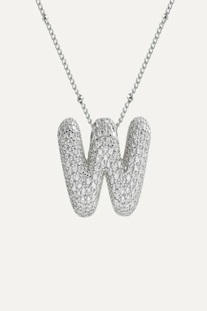 Savannah Diamond Bubble Letter Necklace