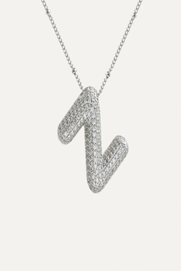 Savannah Diamond Bubble Letter Necklace
