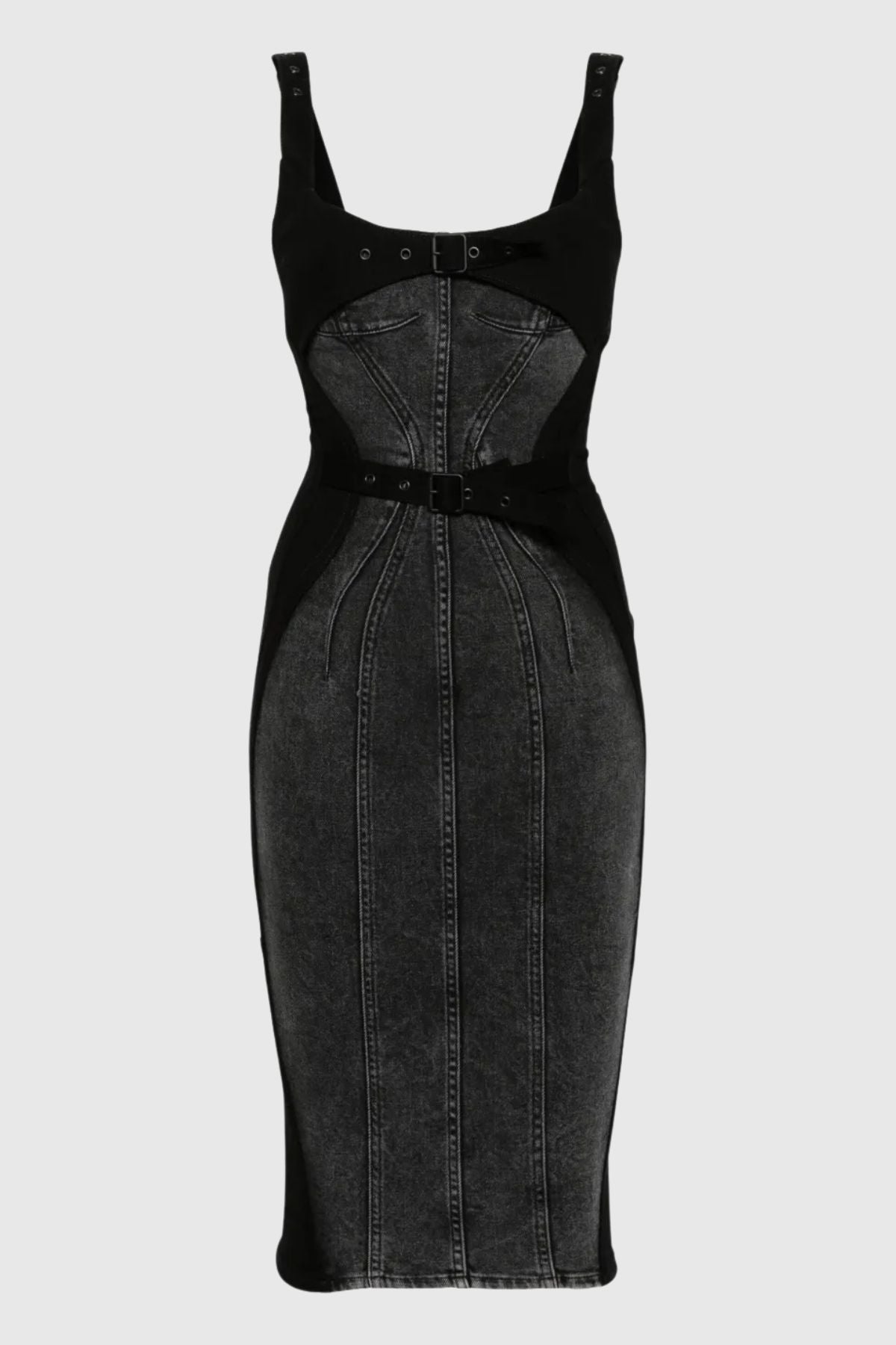 Freitas Belted Denim Midi Dress