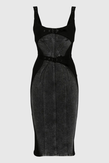 Freitas Belted Denim Midi Dress