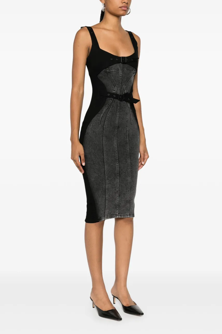 Freitas Belted Denim Midi Dress