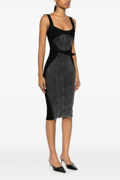 Freitas Belted Denim Midi Dress