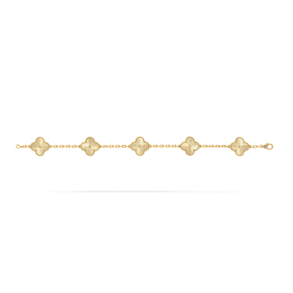 Full Gold 5 Motif Clover Bracelet