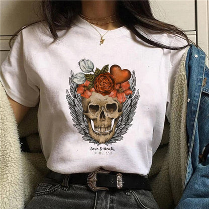 DressBetty - Funny Mushroom Print T-shirt Women's Fashion Versatile Top T-shirt