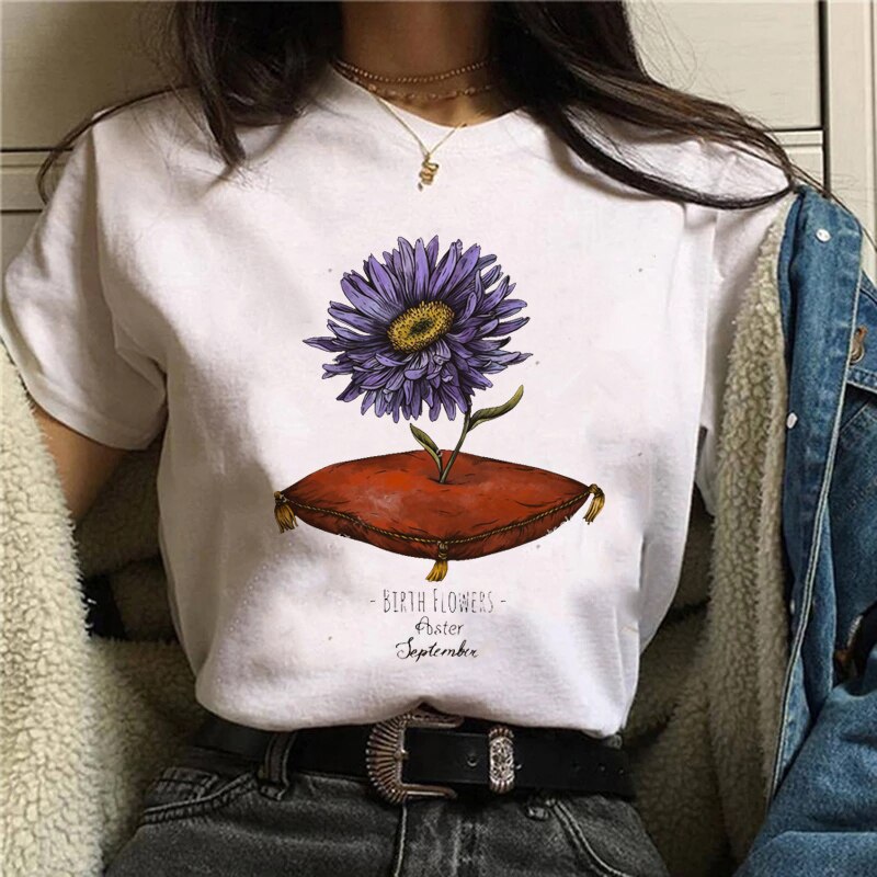 DressBetty - Funny Mushroom Print T-shirt Women's Fashion Versatile Top T-shirt