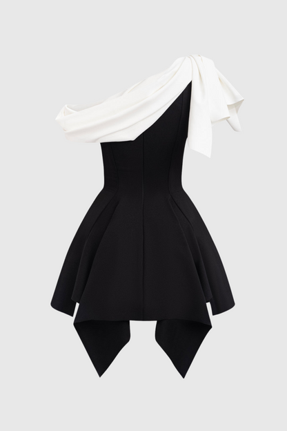 Gerardi Asymmetrical Flared Mini Dress