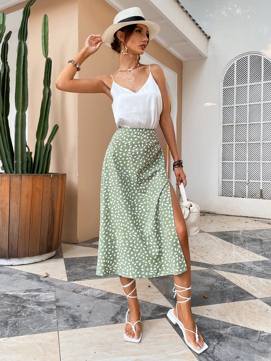 DressBetty - Boho Floral Slit Skirt