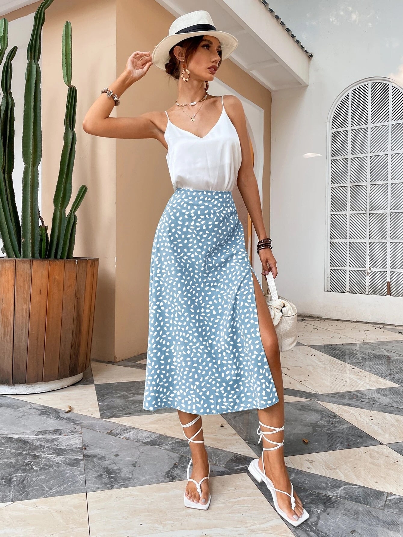 DressBetty - Boho Floral Slit Skirt