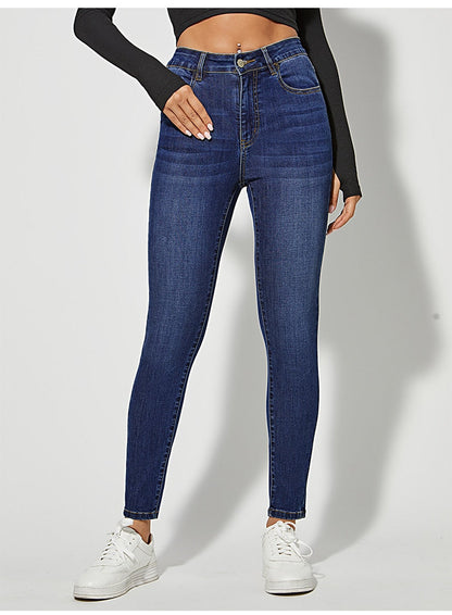 DressBetty - Classic Skinny Jeans Women High Waist Stretch Jean Fashion Wash Denim Leggings Slim Elastic Pencil Pant