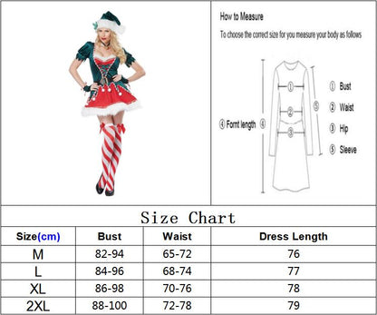 DressBetty - Christmas Santa Claus Costume Funny Green Elf Cosplay 5Pcs Set