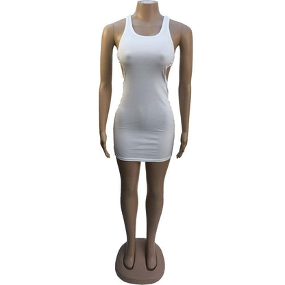 DressBetty - Sexy Mini Dress Summer Plain White Black T Shirt Dresses For Women