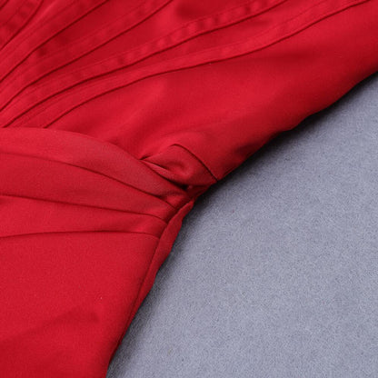 DressBetty - Runway Fashion Sexy Off-Shoulder Split Red Corset Dress