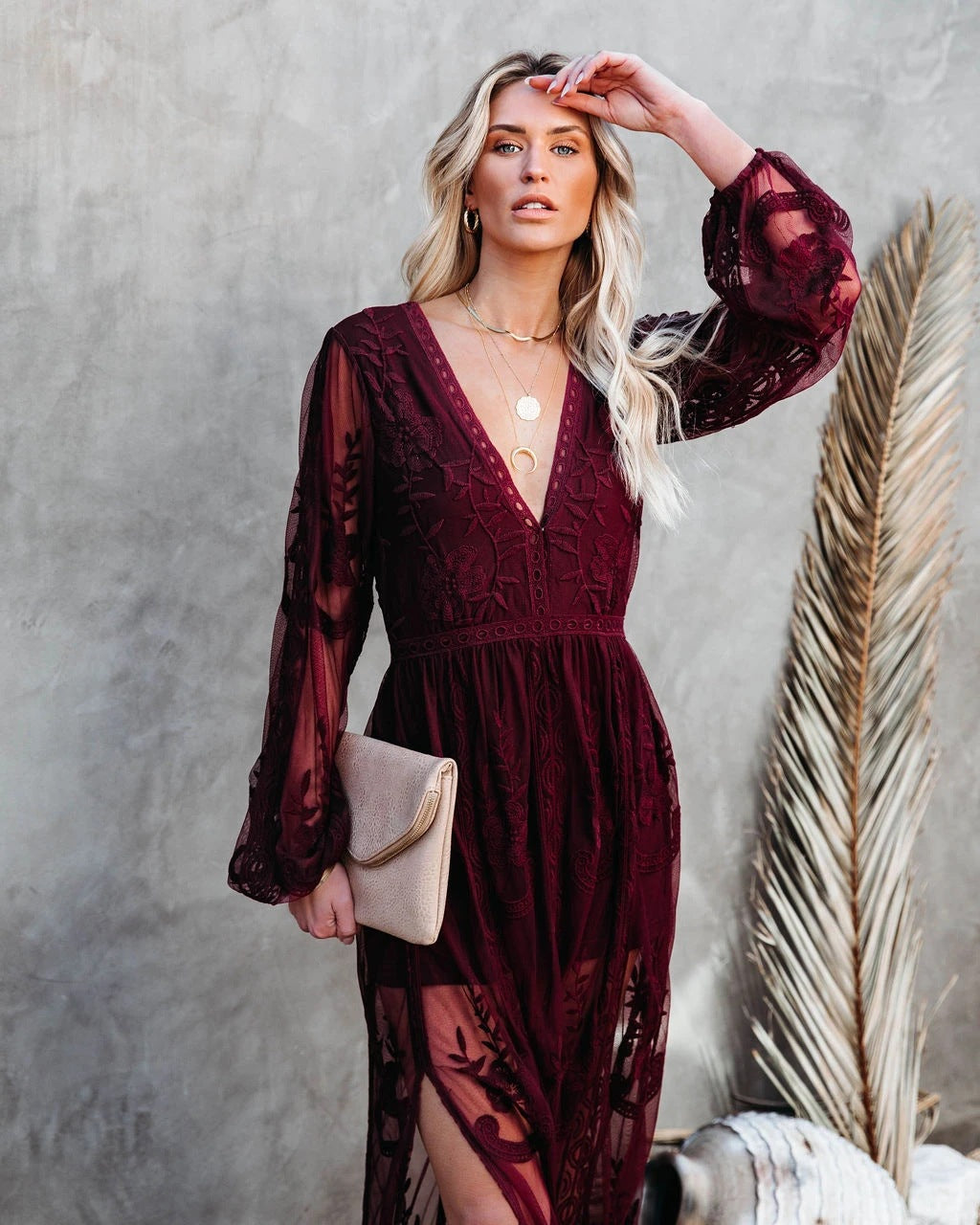 DressBetty - Boho Chiffon Lace Hollow Out Dress