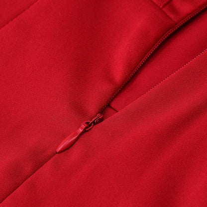 DressBetty - Runway Fashion Sexy Off-Shoulder Split Red Corset Dress