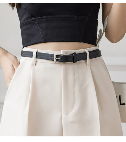 DressBetty - Women Casual Solid Color High Waist Zipper Shorts