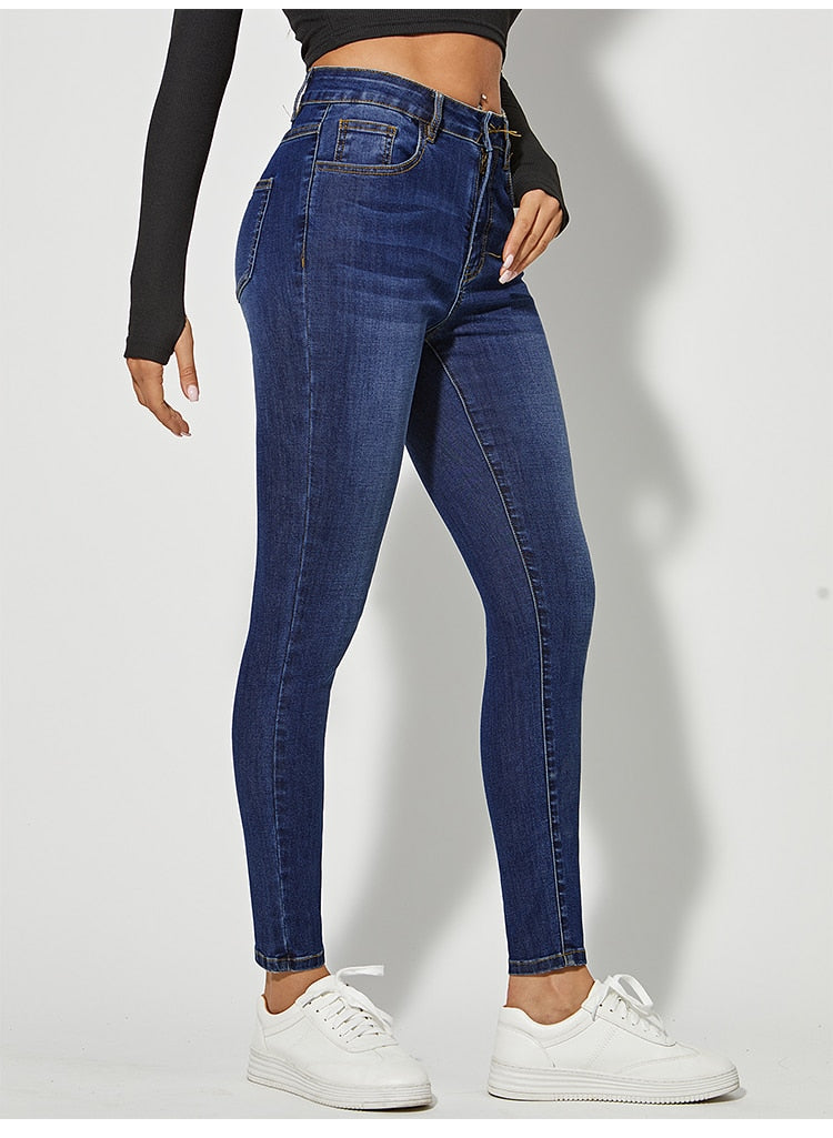 DressBetty - Classic Skinny Jeans Women High Waist Stretch Jean Fashion Wash Denim Leggings Slim Elastic Pencil Pant