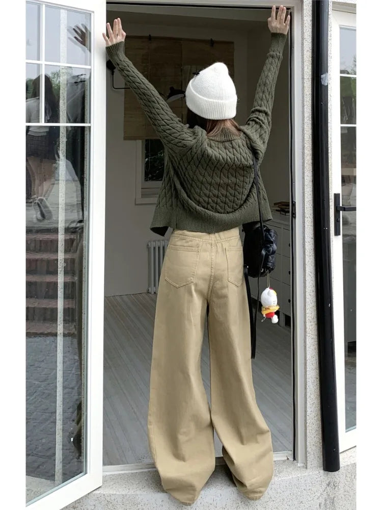 Khaki Oversize Y2K Cargo Harajuku Baggy Kpop High Waist Slacks Pant