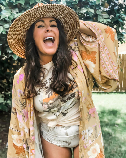 DressBetty - Boho Trees Letter Print Tee