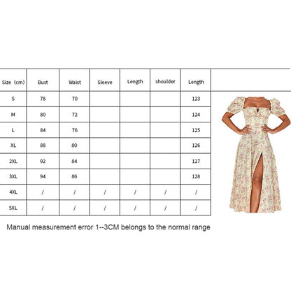 DressBetty - Women Printed Boho Dress Short Sleeve Split Summer Dress