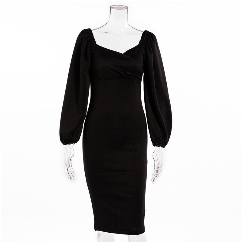 DressBetty - Classic Christmas Evening Formal Date Office Party Midi Dress