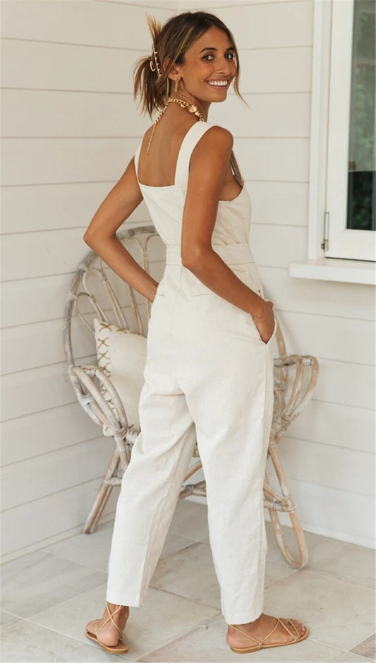 DressBetty - Bohemian Cotton Linen Jumpsuit