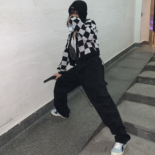Harajuku Black Streetwear Jeans
