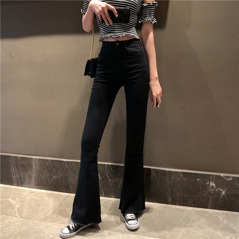 DressBetty - Casual High Waist Slim Flare Jeans High Street Vintage Stretchable Boot Cut Denim Pants