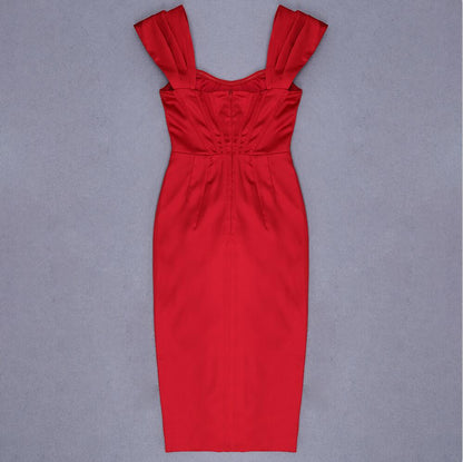 DressBetty - Runway Fashion Sexy Off-Shoulder Split Red Corset Dress