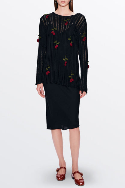 Hilaria Rose Handcrafted Knit Crochet Top