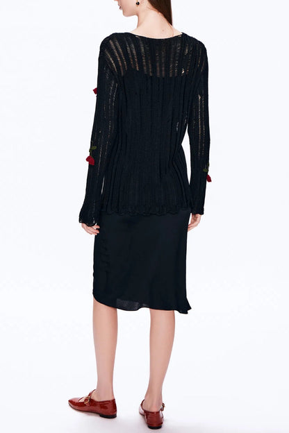Hilaria Rose Handcrafted Knit Crochet Top