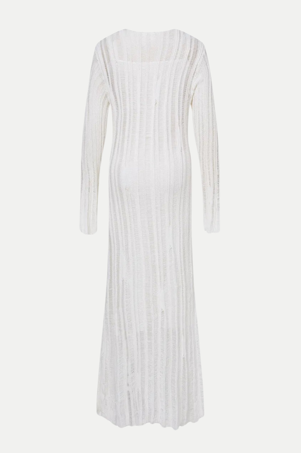 Hilaria Rose Handcrafted Knit Midi Dress - White