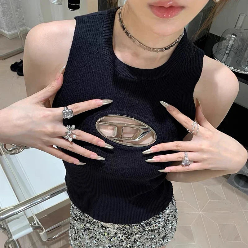 DressBetty - 2024 Edgy Y2K Hollowed Out Crop Top