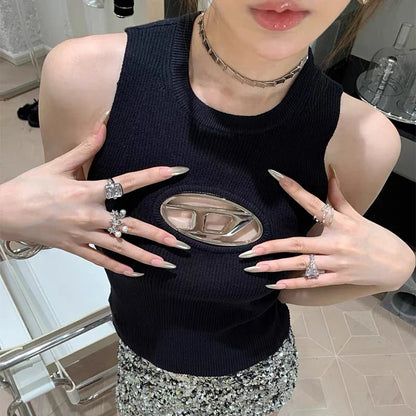 DressBetty - 2024 Edgy Y2K Hollowed Out Crop Top