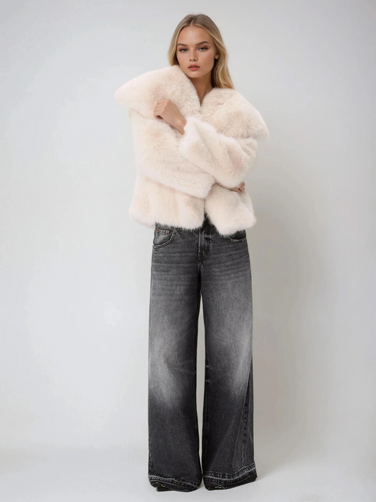 Glamorous Creamy Faux Fur Coat