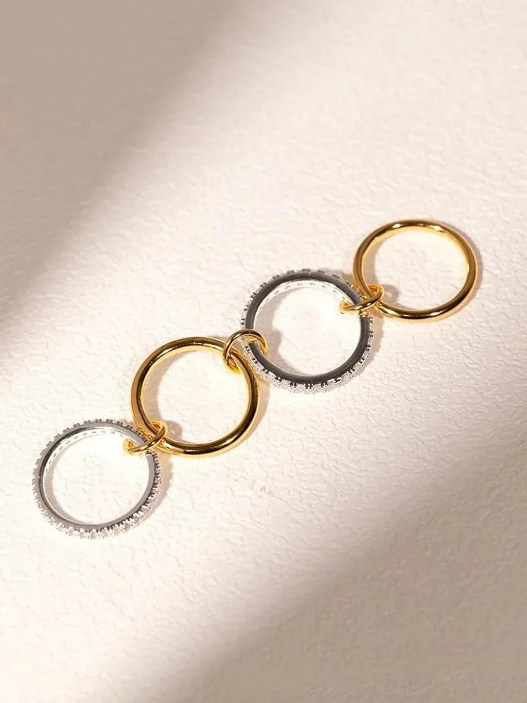 Stacked Cubic Zirconia Ring Gold Plated