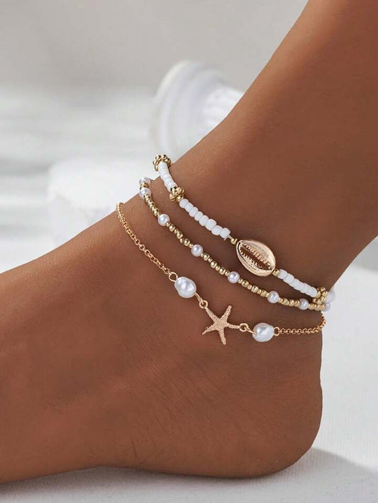 Chic Style 3pcs Anklet