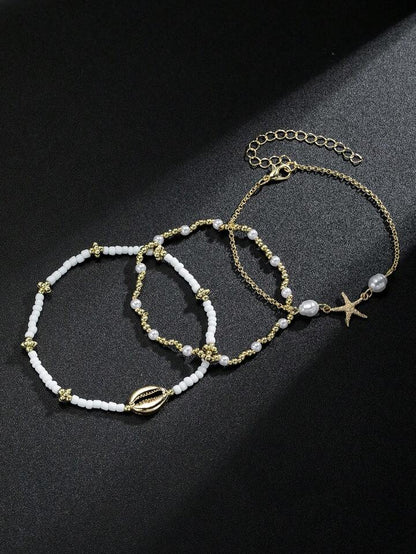 Chic Style 3pcs Anklet