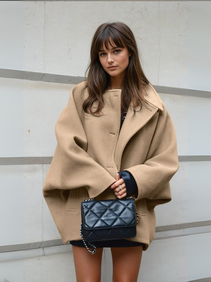 Solid Oversized Pocket Button Coat