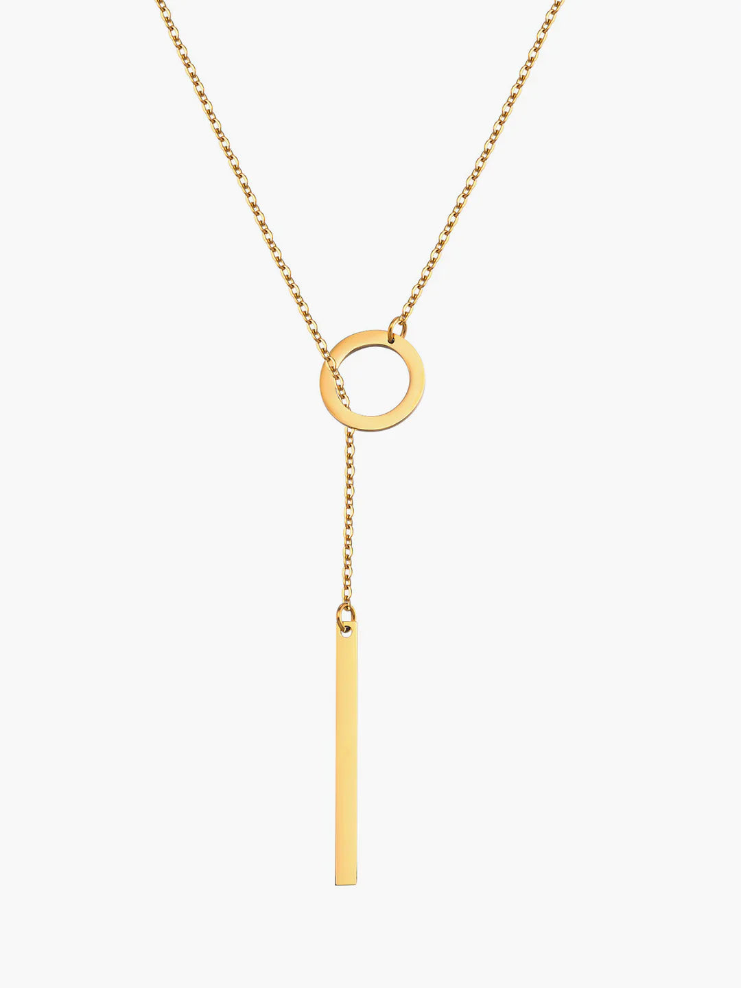 Golden Chic Lariat Bar Y Necklace