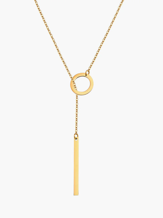 Golden Chic Lariat Bar Y Necklace