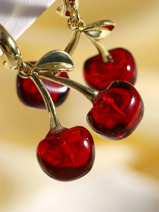 Niche Design Cherry Stud Drop Earrings