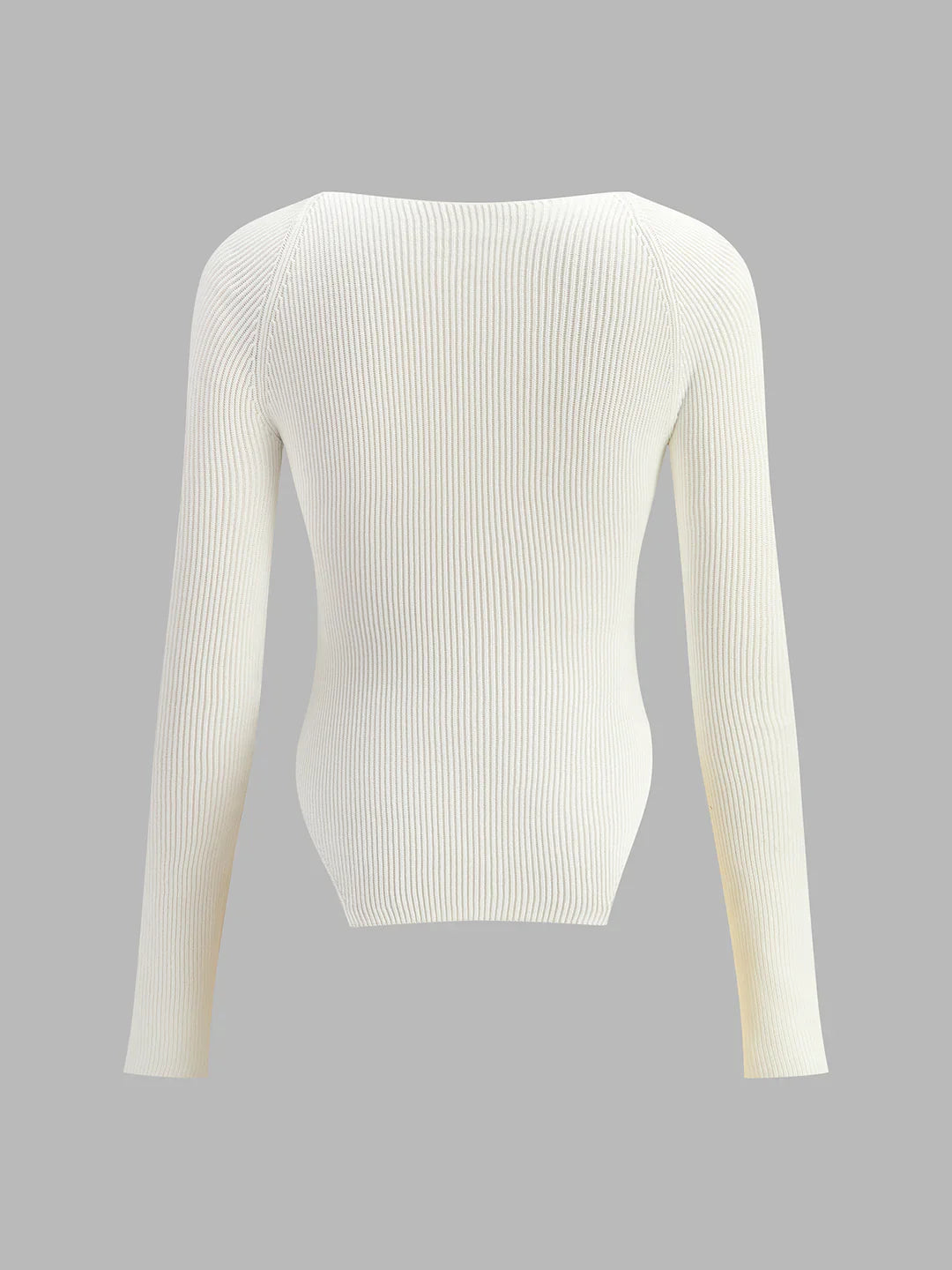 Elegant Sweetheart Long Sleeve Knit Top
