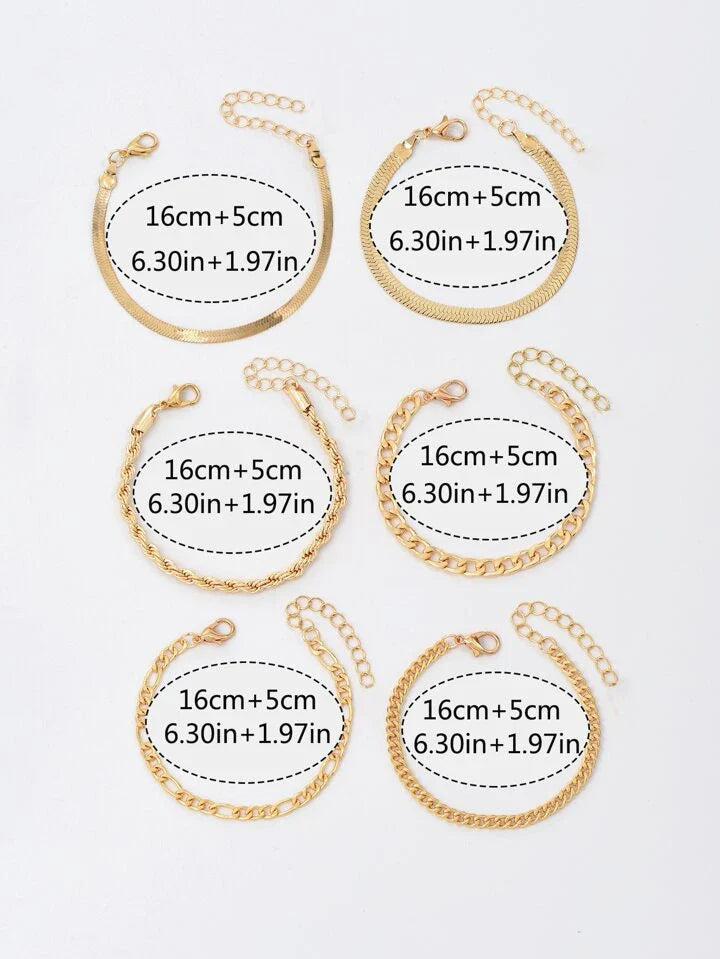 Golden Glow Stack – 6-Piece Bracelet Set